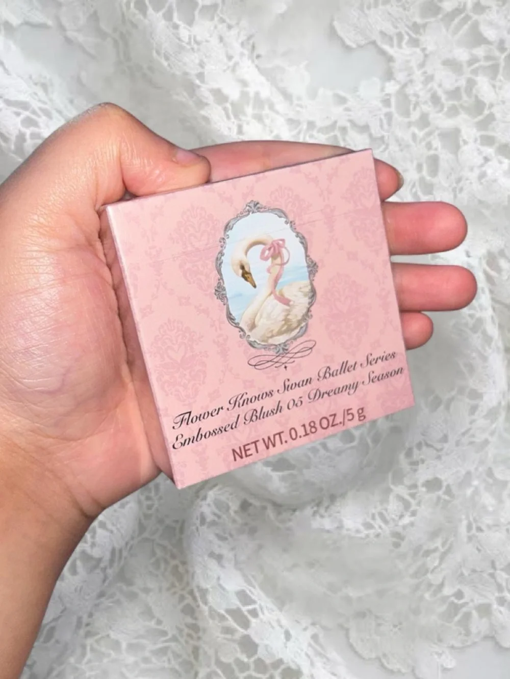 Flower Knows Swan Ballet Embossed Blush in Dreamy Season 🦢☁️